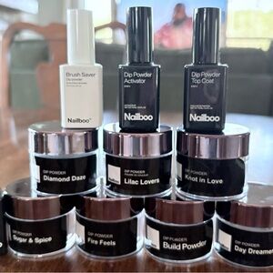 Nailboo Dip Powder Set with Brush Saver & Top Coat - Assorted Shades